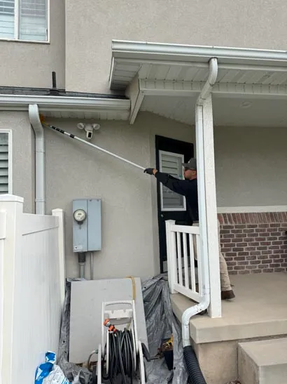 Exterior eave treatment at a side entry by Bliss Pest Services, a Salt Lake City pest control company